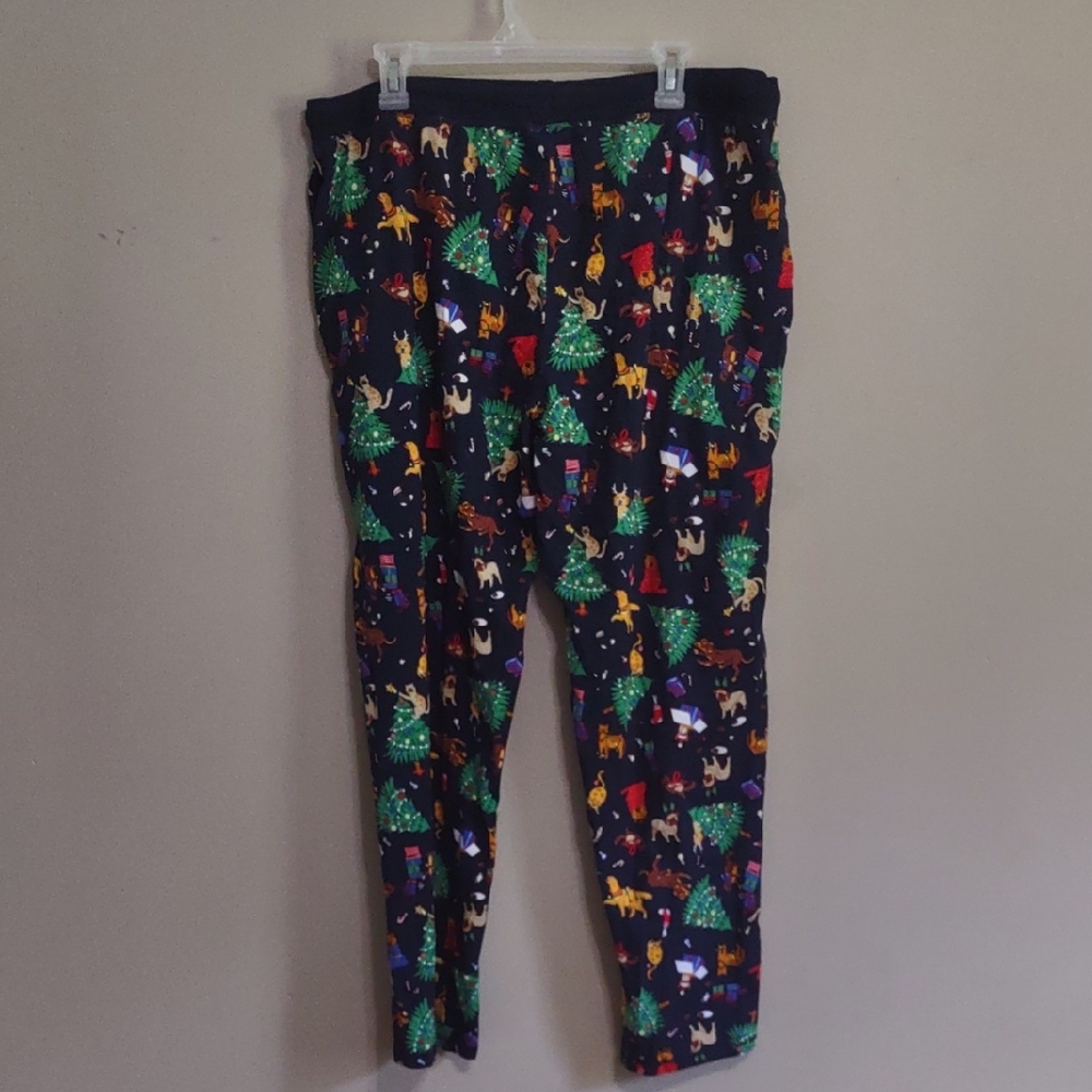 Jockey Mens Fam Jams PJ Pajama pants Naughty Pets Sz XL Christmas Tree Dogs